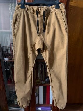 Southpole Men's Drawstring Jogger Pants in Khaki Size L